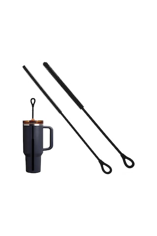 Shineyee 2 Adet 25cm Silikon Pipet Temizleme Fırçası - Esnek Çelik Çekirdekli, Yeniden Kullanılabilir, Uzun Saplı Yumuşak Tüylü, Cam Pipetler Ve Karıştırma Bardakları İçin Uygun 6mm+9mm Siyah