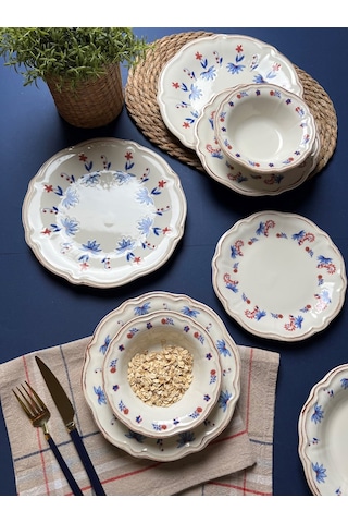 Porser Pamela Yemek Takımı 6 Kişilik 24 Parça Fly24ykprs1055 Çok Renkli