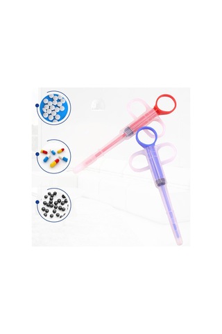 Vkemall Köpek Ve Kedi İlaç Uygulama Aleti - İki Uçlu Tablet/sıvı İlaç Verici - Su/mama Dağıtıcı - Mavi