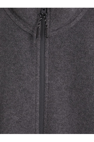 Lcwaıkıkı Classic Gri Dik Yaka Polar Erkek Fermuarlı Sweatshirt