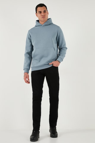 Buratti Regular Fit Kapüşonlu Kanguru Cepli Içi Tüylü Yumuşak Şardonlu Erkek Sweat 5905281 Mavi