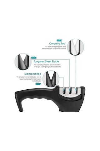 Bıçak Bileme Aleti 3 Açılı Elmas Uçlu Seramik Tungsten Çelik Mutfak