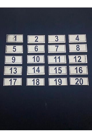 Kapı Numarası Dolap,Raf,Posta Kutusu Numarası 18X38Mm 1 Den 20 Ye Kapı Numarası Dolap,Raf,Posta Kutusu Numarası 18X38Mm 1 Den 20 Ye