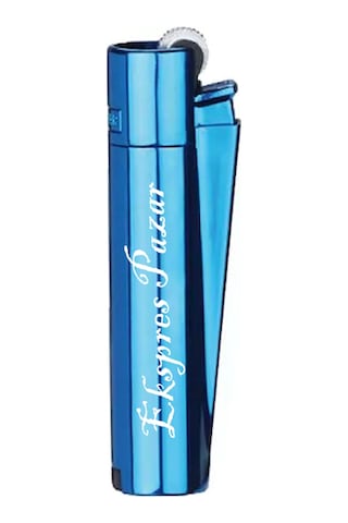 Clipper Kişiye Özel Metal Çakmak Özel Kutulu ve Baskılı Mavi