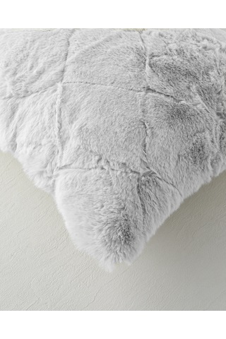 Soft Touch Rabbit Peluş Kırlent Kılıfı 45x45 Cm Gri