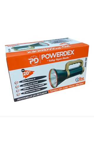 Powerdex Pd-5800 Güneş Enerjili Şarjlı El Feneri 20 Watt