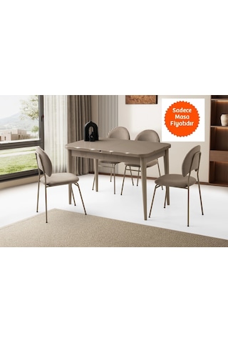 Kelebek Ortadan Açılır Büyüyen Yemek Masası Cappicino 80x130cm Cappicino