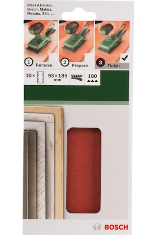 Bosch Titreşimli Zımpara Kağıdı 10'Lu Set. 93X185Mm 180 Kum 2609256A84
