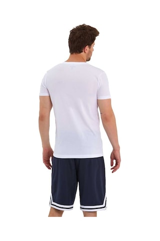 Adams Erkek Polyester Beyaz Şeritli Basketbol Şort 001