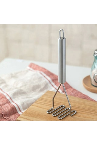 Morponi Paslanmaz Metal Patates Ezici 24 Cm Gri