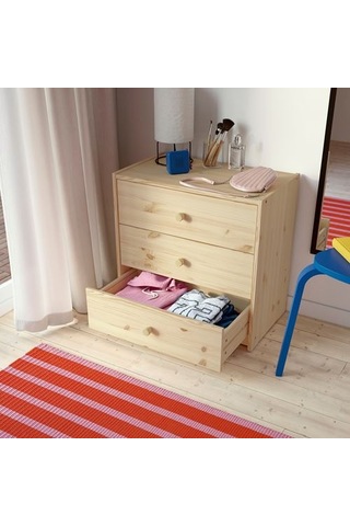 Ikea Rast 3 Çekmeceli Şifonyer, Çam, 60x59 Cm