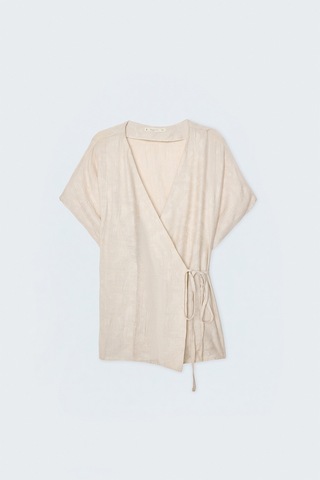 Sateen Lily Kimono - Taş-137521