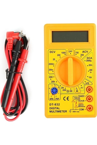 Dt-832 Dijital Multimetre Ölçü Aleti Dc/ac Ses İkazlı 125 70 Mm
