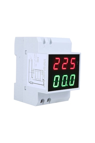 Yifomall Çift Gösterge Led Voltmetre Ampermetre Ac 80-300v 0.2-99.9a Din Ray Montaj