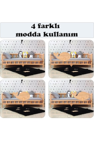 Markaawm Markaawm Premium Balina Montessori Yatak Doğal Çam Çocuk Karyola Akçaağaç