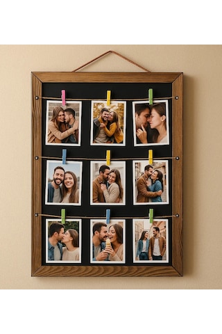 Bk Gift Ahşap Karatahtalı Duvar Fotoğraf Çerçevesi, Sevgiliye Hediye, Arkadaş Hediye Kobitmeyencom34123 Bk Gift