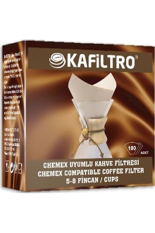 Kafiltro Chemex 5-8 Fincan Uyumlu Filtre Kahve Kağıdı 100'lü