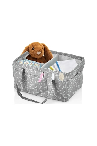 Babyjem - Katlamalı Anne&bebek Organizer Gri Çiçek