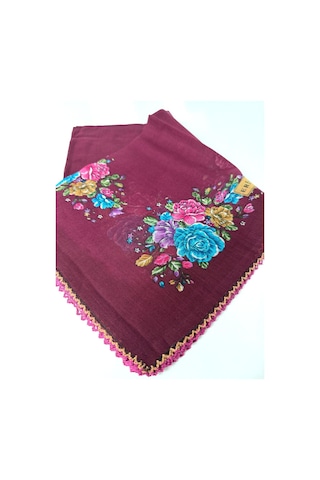 Eripek Oyalı Organik Pamuklu Yazma - 06084 Bordo