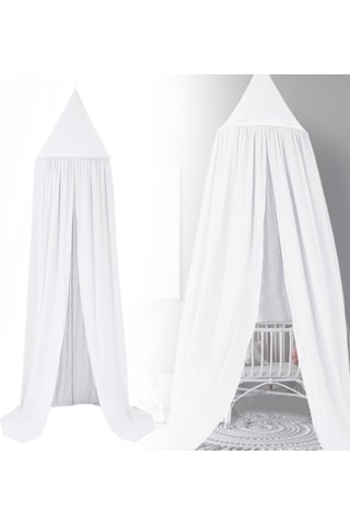 Suntek Çocuk Yatağı Gölgelik Ev Dekorasyon Bebek Beşik Beyaz