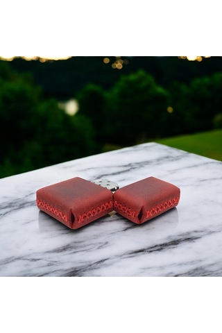 Cronder Hakiki Deri Çakmak Kılıfı Kımızı