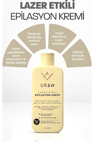 Uraw Lazer Etkili Epilasyon Kremi 250 ML