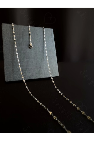 80cm Silver Lip Dudak Zincirli Çelik Bel Takısı Glorius Serisi Silver
