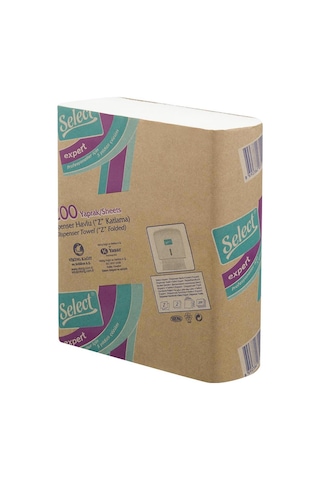 Select Expert Deluxe Z Katlama Kağıt Havlu Çift Katlı 23 X 21 Cm 200 Yaprak - 12 Adet