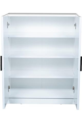 Alesta Life 2 Kapaklı 4 Raflı Ayakkabılık, Çok Amaçlı Dolap, Ayakkabı Dolabı Beyaz