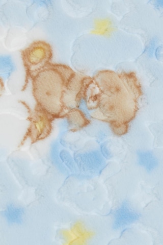 Breeze Golden Yenidoğan Bebek Battaniyesi Emboss Kabartma Ayıcık Desenli Mavi - Mavi