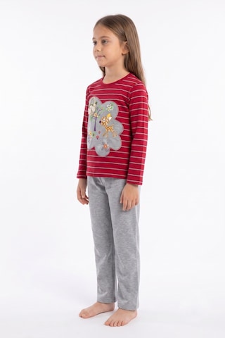İki Yıldız Kız Çocuk Pijama Takım Bgl-92108 Kırmızı
