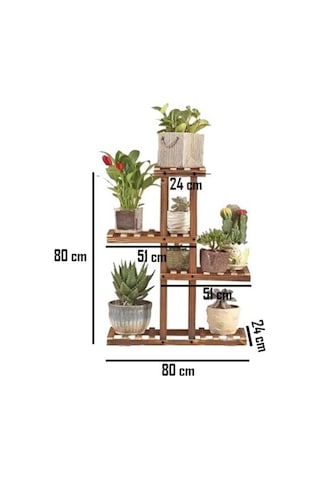 Alandekor Eskitme Ahşap Dekoratif Çiçeklik Saksılık Balkon Bahçe Standı - 449504296 Ceviz