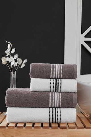 4 Lü Banyo Havlusu Seti Elvin Kahve - 70x140 Kahve