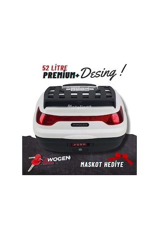 WOGEN 52 LT MOTOSİKLET ARKA ÇANTA ÜST BAGAJ+SIRT DAYAMA BYZ