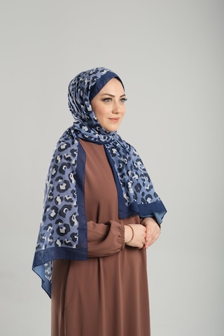 Giverny Lila Desenli Şal Kesik Elyaf Pamuksu Leopar Dijital Baskılı 202125 28 Lila