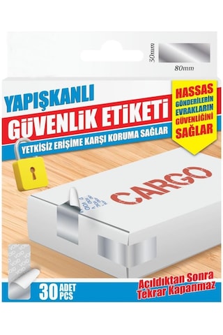 Yapışkanlı Güvenlik Etiketi Hassas Gönderilerin Evrakların Güvenkliğini Sağlar 30ad 80x30mm
