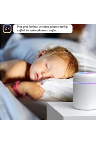 Hava Nemlendirici Ortam Nemlendirici Işıklı Hava Nemlendirici Makinesi Ve Aroma Difüzörü H2o Beyaz, Gri, Pembe Ka