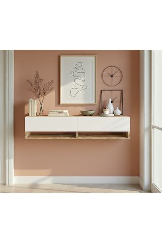 Robin Home Lia Dresuar Duvara Monte Antre Hol 140cm Çam- Beyaz Beyaz