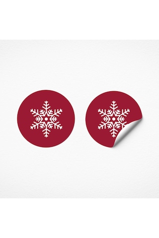 No1 27'li Yeni Yıl Seri Sticker Kırmızı-6x6 Cm Çok Renkli