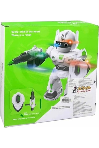 Asya Oyuncak Işıklı Sesli 360 Derece Dönebilen Yeşil Robot 19727-605