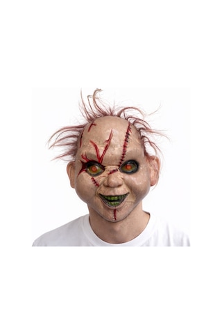 Saçlı Chucky Korku Maskesi Gerçekçi Dikişli Ve Detaylı Maske