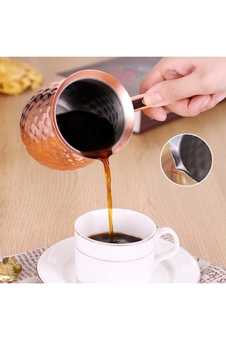 Suntek Magideal Uzun Saplı Türk Kahvesi Cezvesi Rose Gold 600 ML