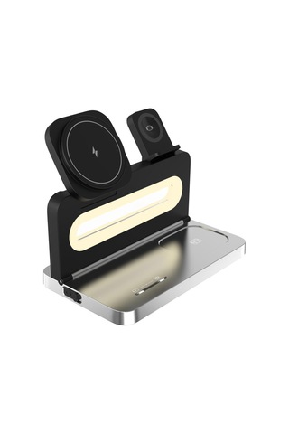 S-link Sw-cwf120 Siyah Telefon Kulaklık Akıllı Saat 15w 3 İn 1 Magsafe Kablosuz Şarj Cihazı Siyah