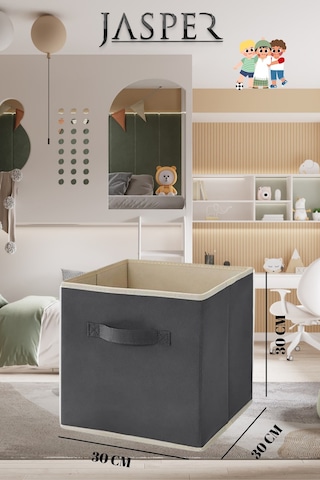 Jasper Dolap Içi Düzenleyici , Çamaşır Oyuncak Saklama Kutusu Sepet Organizer 33x30x30 Antrasit - Gri