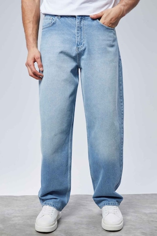 Cedy Denim Cedy Denım Yüksek Kalite Erkek Yüksek Bel Baggy Skater Jean Açık Mavi