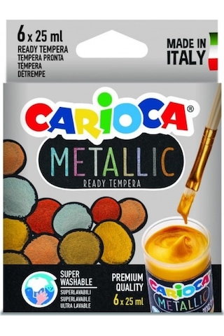 Carioca Metallic Tempera Yıkanabilir Sulu Boya 6 x 25 ML