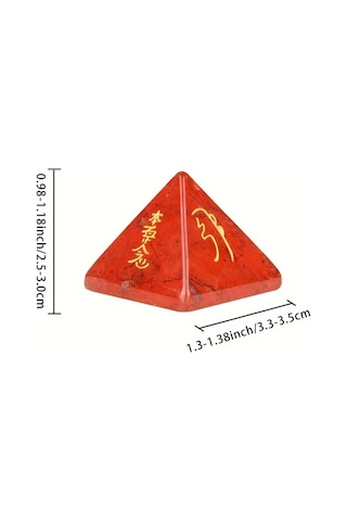 Willowhaven Doğal Taş Reiki Piramit: Gül Kuvars, Oyma Usui Sembolleri İle Denge
