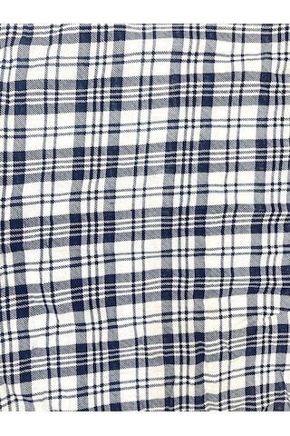 Desenli Penye Diz Altı Büyük Beden Anne Kadın Kapri Lacivert Ekose