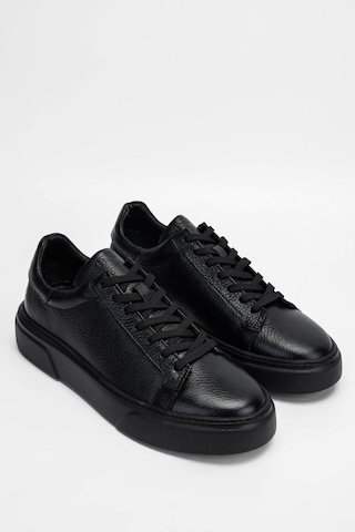 Tamer Tanca Erkek Hakiki Deri Siyah Sneakers & Spor Ayakkabı 04 2501 Erk Ayk Y23 Syh Tbn/syh Fltr Siyah