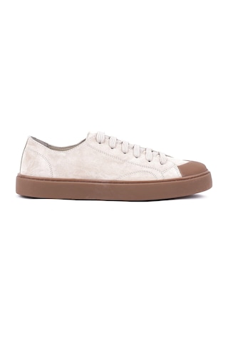 Shoetyle - Hakiki Süet Deri Bej Rengi Erkek Sneaker - 666-01-03-1548